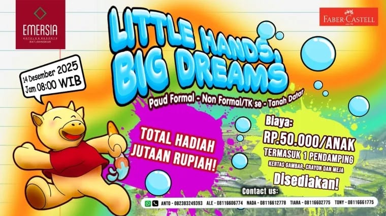 14 Desember, Emersia Gelar Iven Mewarnai Little Hands Big Dream
